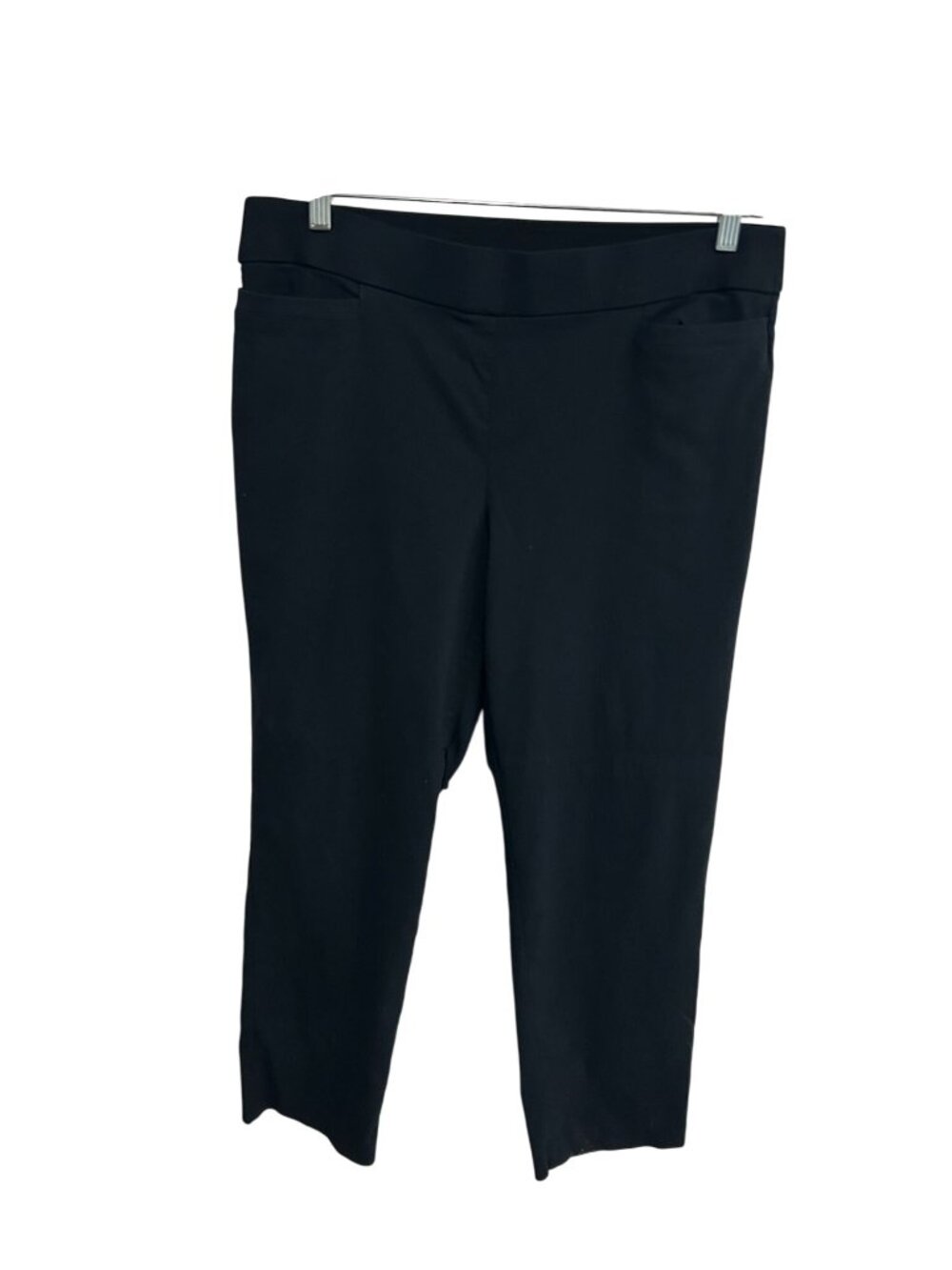 Coral Bay 16S Black Straight Leg Stretch Pants Elastic Waist Minimalist Neutral